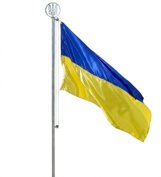 Флагшток оцинкований суцільний з підйомним механізмом і пластиною 3,2 м 30282 фото