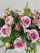 Авторська бузково-зелена композиція зі штучних троянд, евкаліпту і папороті, висота 35 см А289 фото 6