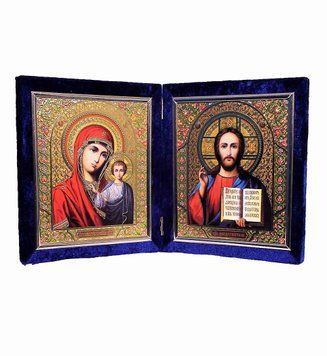 Икона бархат глухая два лика 27*23 см 39041 фото