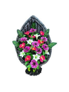 Корзина искусственная хвоя ерш 78*56*39 0190у фото