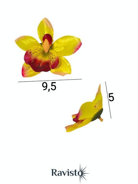 Одиночна штучна гілка орхідея атлас на 7 голів 55 см 80 шт в уп 38031 фото