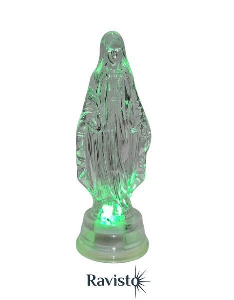Свічка LED пластикова прозора Богородиця 11см 36149 фото