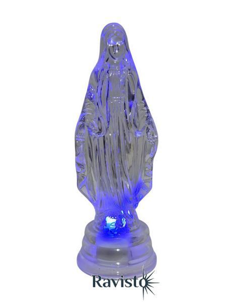 Свічка LED пластикова прозора Богородиця 11см 36149 фото