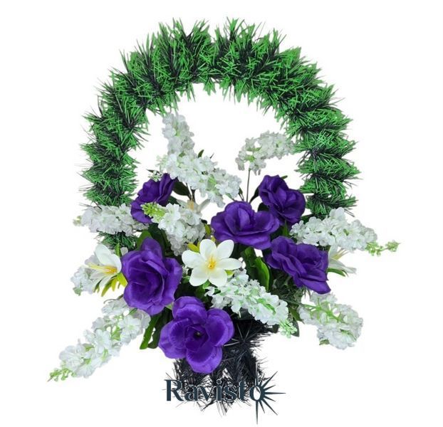 Корзина искусственная хвоя 55*40*16 см 0057у фото
