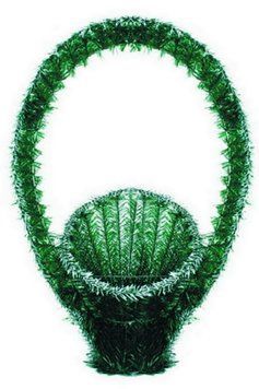 Кошик 1,85 штучна хвоя Крим чорн дріт 3 кат 90*58*33 0104 фото