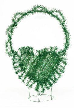 Кошик серце 2 штучна хвоя чорний дріт 3 категорія 88*67*23 см 0425 фото