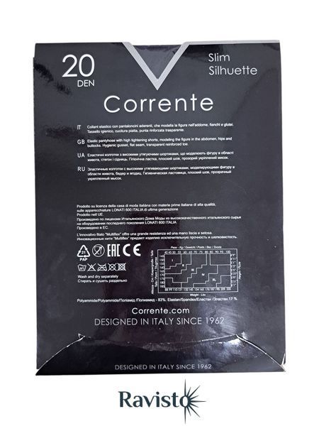 Колготы Corrente Slim 20 ден, Nero 2p 50241 фото
