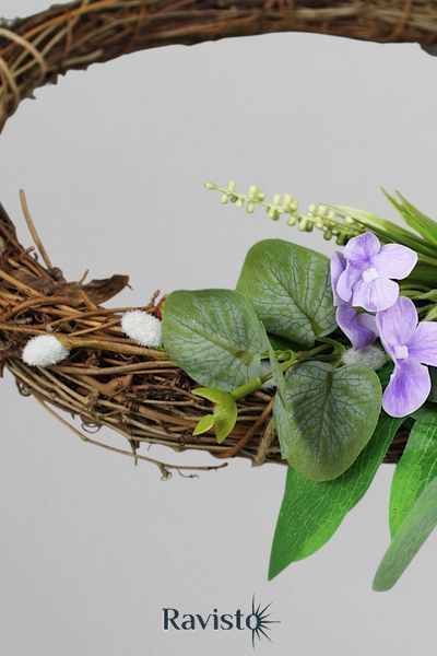 Декоративный венок из искусственных цветов, диаметр 35 см А840 фото