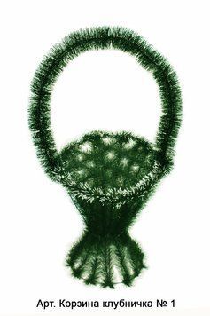 Кошик полуничка № 1 йорш 8 білі кінчики чорний дріт 90*45*35 0410 фото