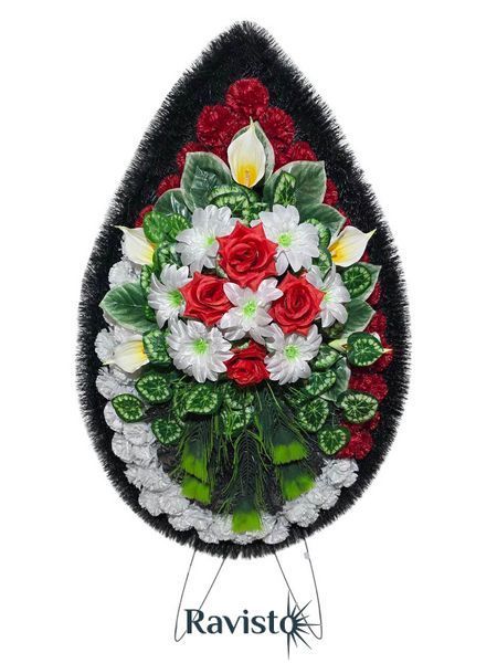 Вінок 3,59 штучна хвоя 137*70*14 см 0388-1у фото